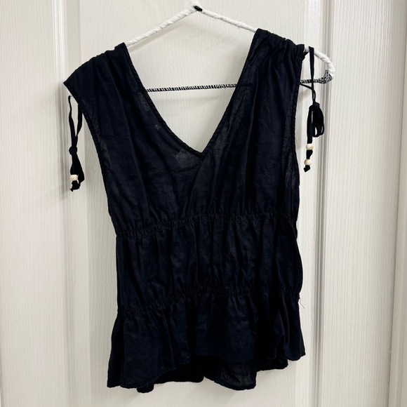 CYNTHIA ROWLEY Linen Top - Picture 4 of 5